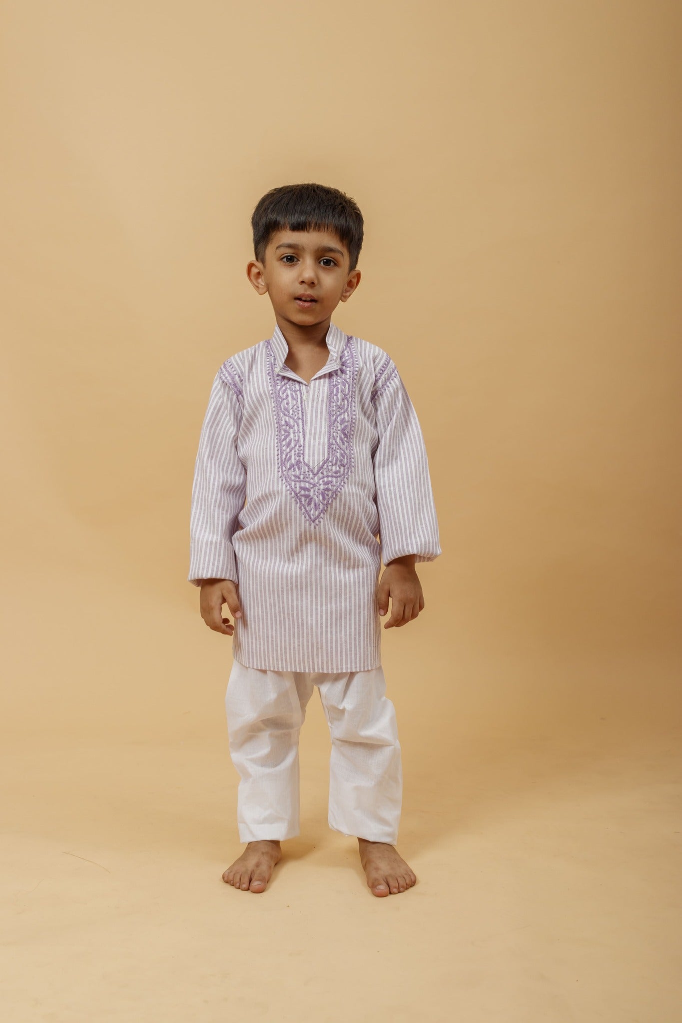 Arsh Handcrafted Boys Kurta Pajama Chikankari Set - arshchikan