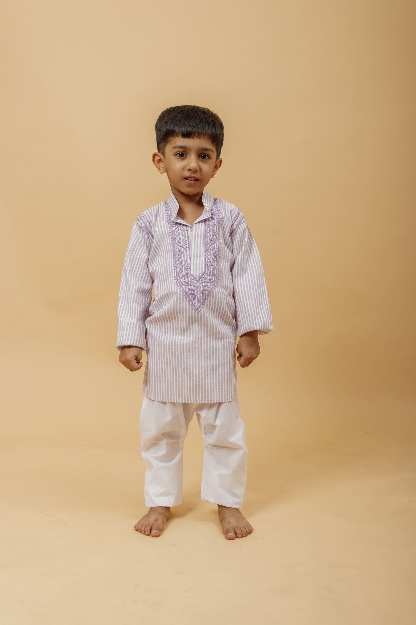 Arsh Handcrafted Boys Kurta Pajama Chikankari Set - arshchikan