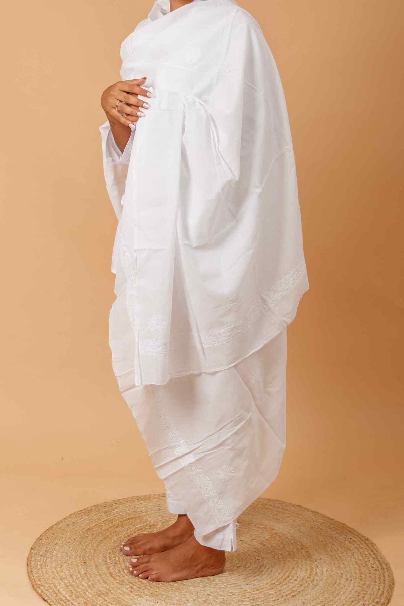 Arsh Handcrafted Pure MulMul Cotton Chikankari Dupatta - arshchikan