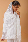 Arsh Handcrafted Chikankari Pure Chiffon Heavy Chikan embroidered Dupatta - arshchikan