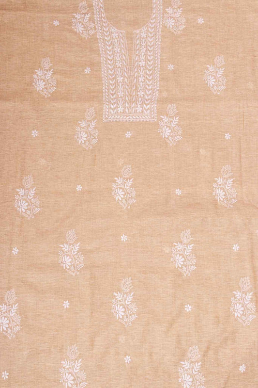Arsh Handcrafted Khadi Cotton Unstitched Chikankari Kurti and Dupatta Seta - arshchikan