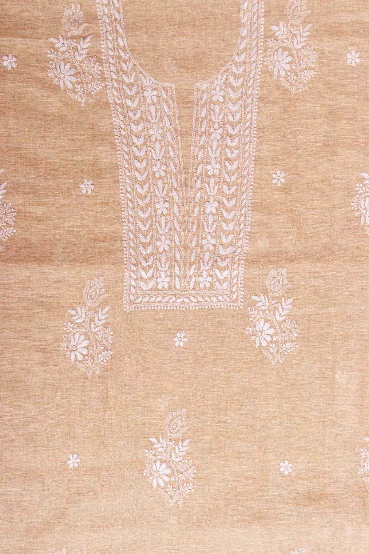 Arsh Handcrafted Khadi Cotton Unstitched Chikankari Kurti and Dupatta Seta - arshchikan