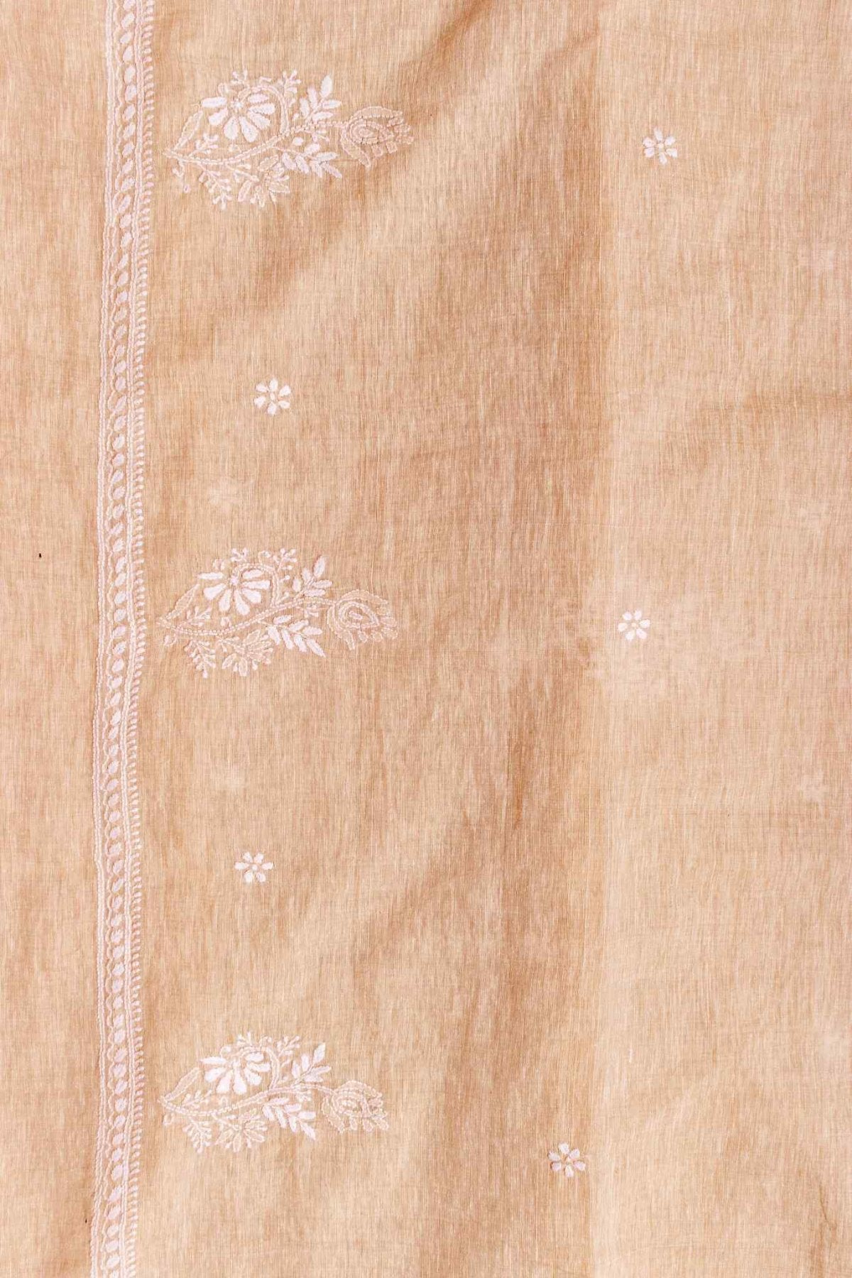 Arsh Handcrafted Khadi Cotton Unstitched Chikankari Kurti and Dupatta Seta - arshchikan