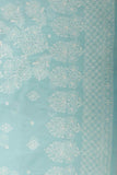 Arsh Handcrafted Sky Blue Cotton Unstitched Chikankari 3pc Suit Set - arshchikan