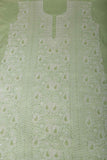 Arsh Handcrafted Forest Green Cotton Unstitched Chikankari Front Jaal 3pc Suit - arshchikan