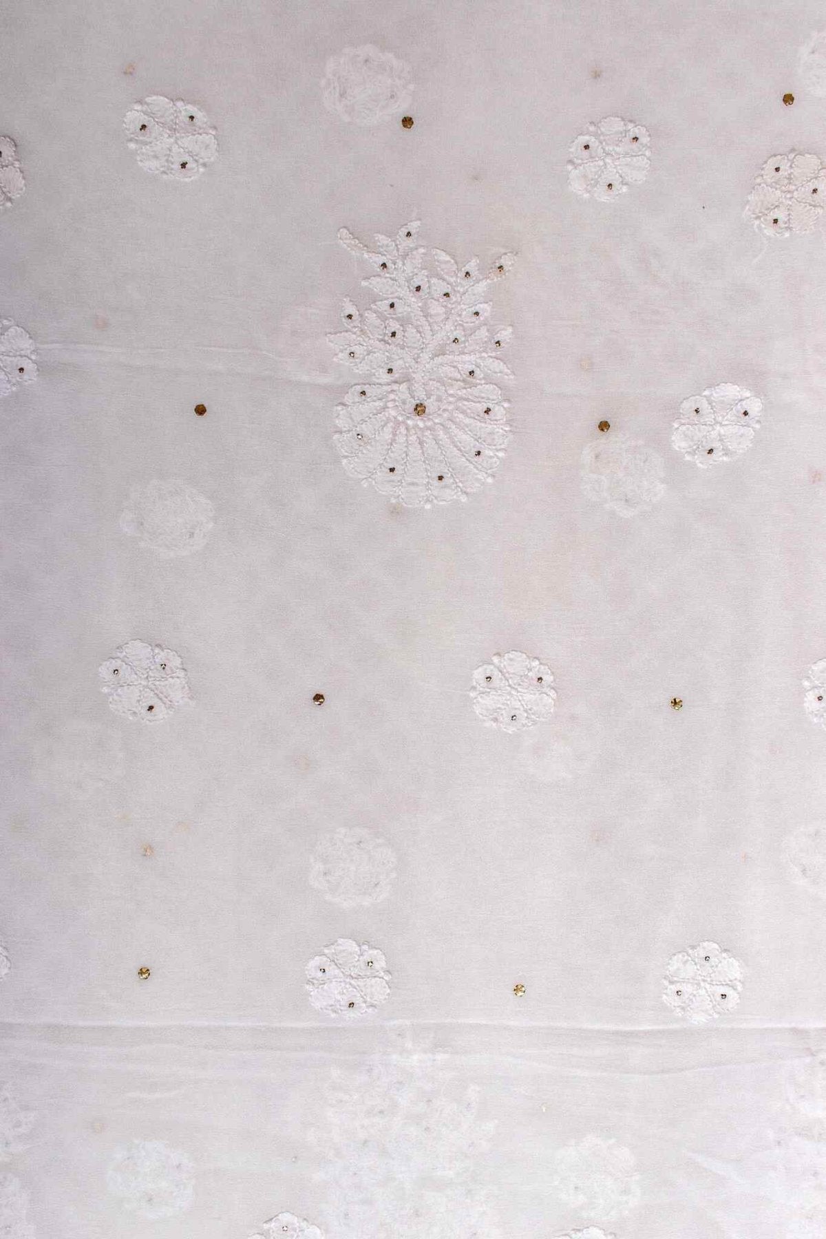 Arsh Handcrafted Pure Viscose Georgette white Kurti and Dupatta set. - arshchikan