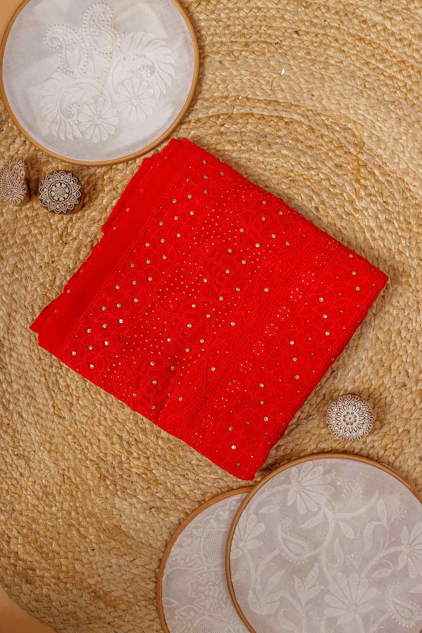 Arsh Handcrafted Pure Viscose Georgette Kurti and Dupatta set. - arshchikan