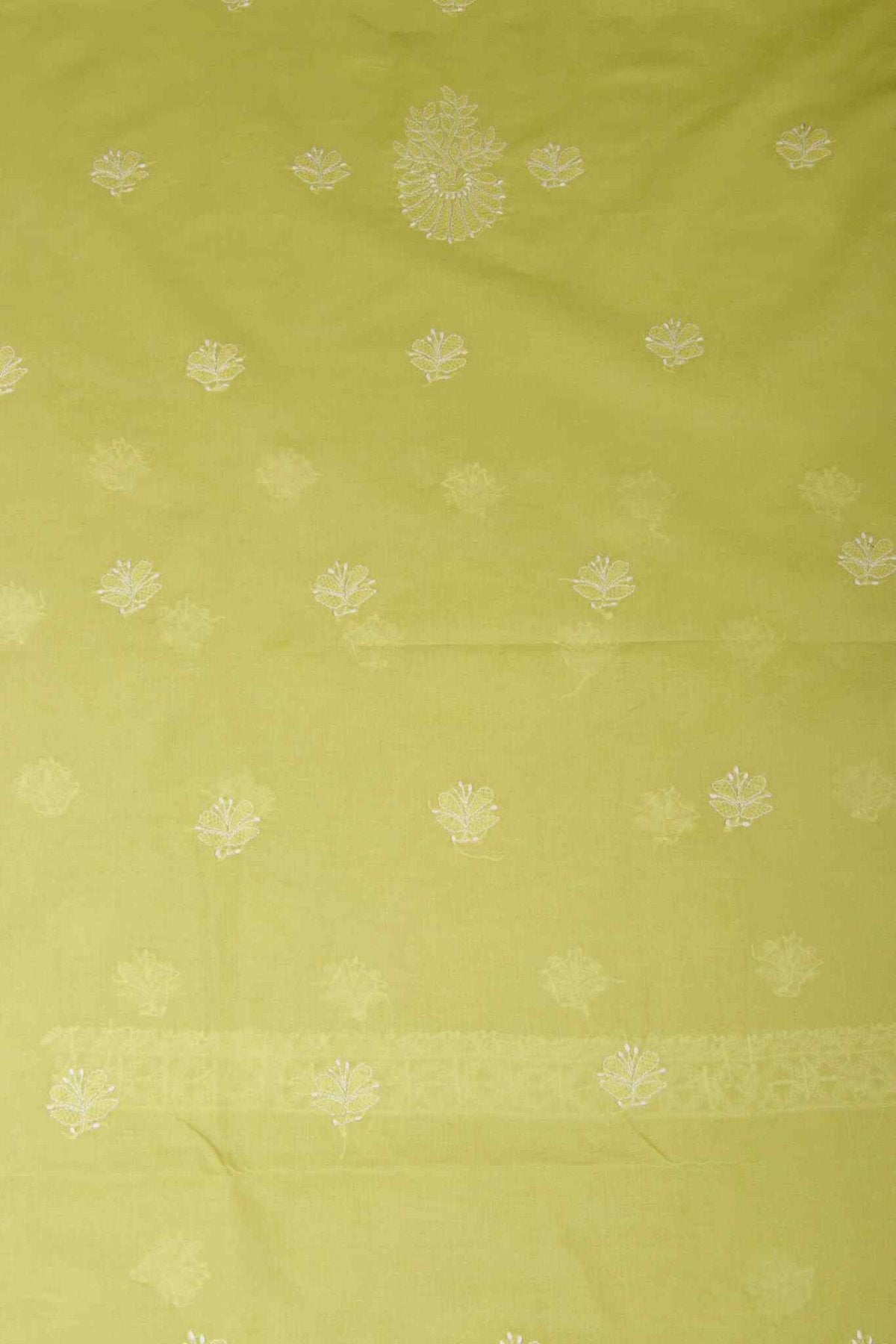 Arsh Handcrafted Light Green Cotton Unstitched Chikankari 3pc Suit - arshchikan