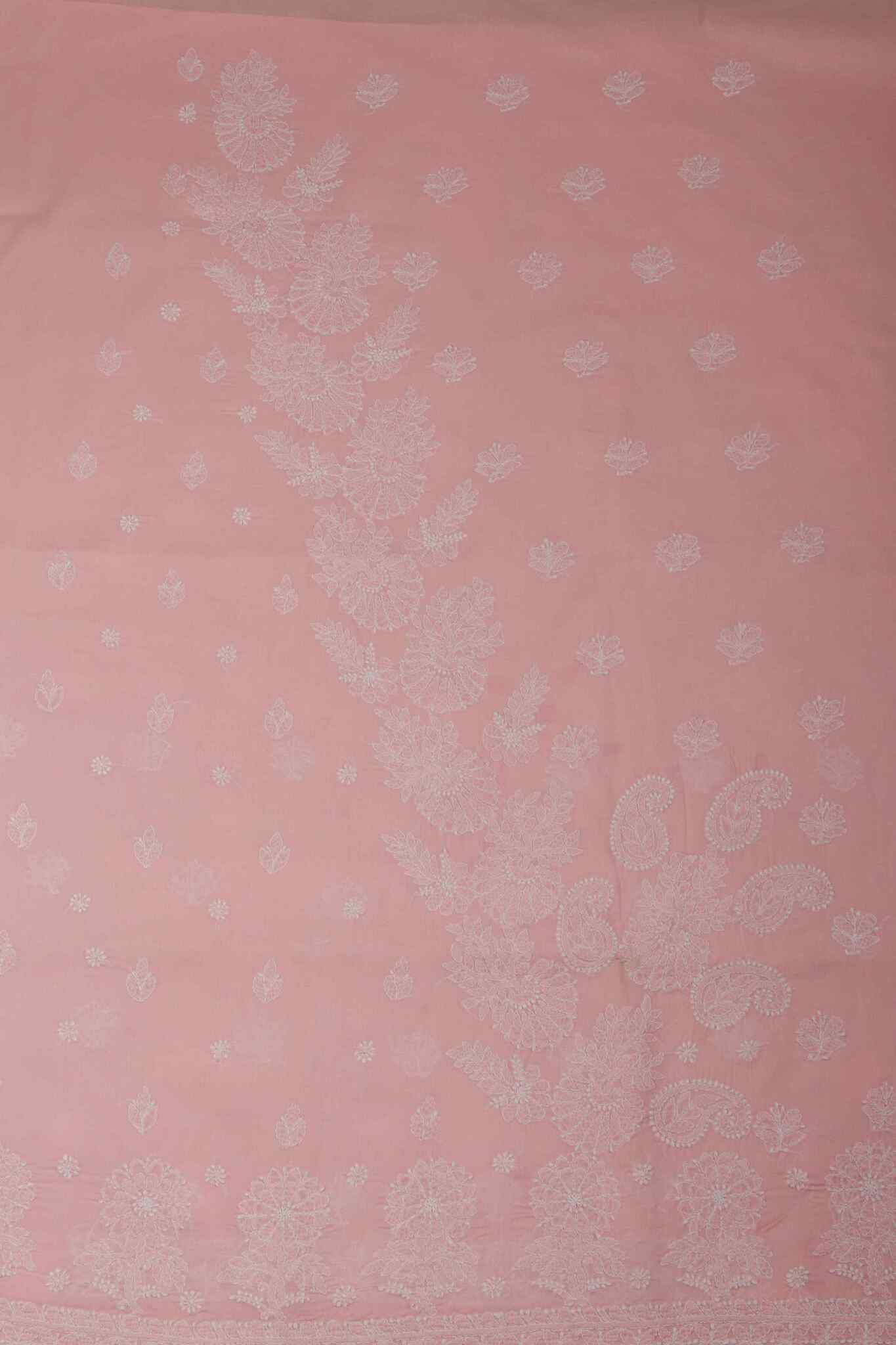Arsh Handcrafted Light Pink Cotton Unstitched Chikankari 3pc Suit - arshchikan