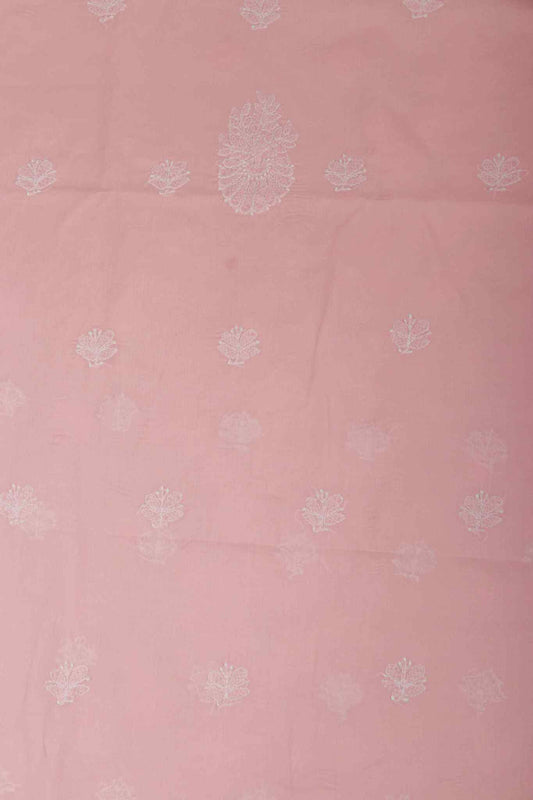 Arsh Handcrafted Light Pink Cotton Unstitched Chikankari 3pc Suit - arshchikan