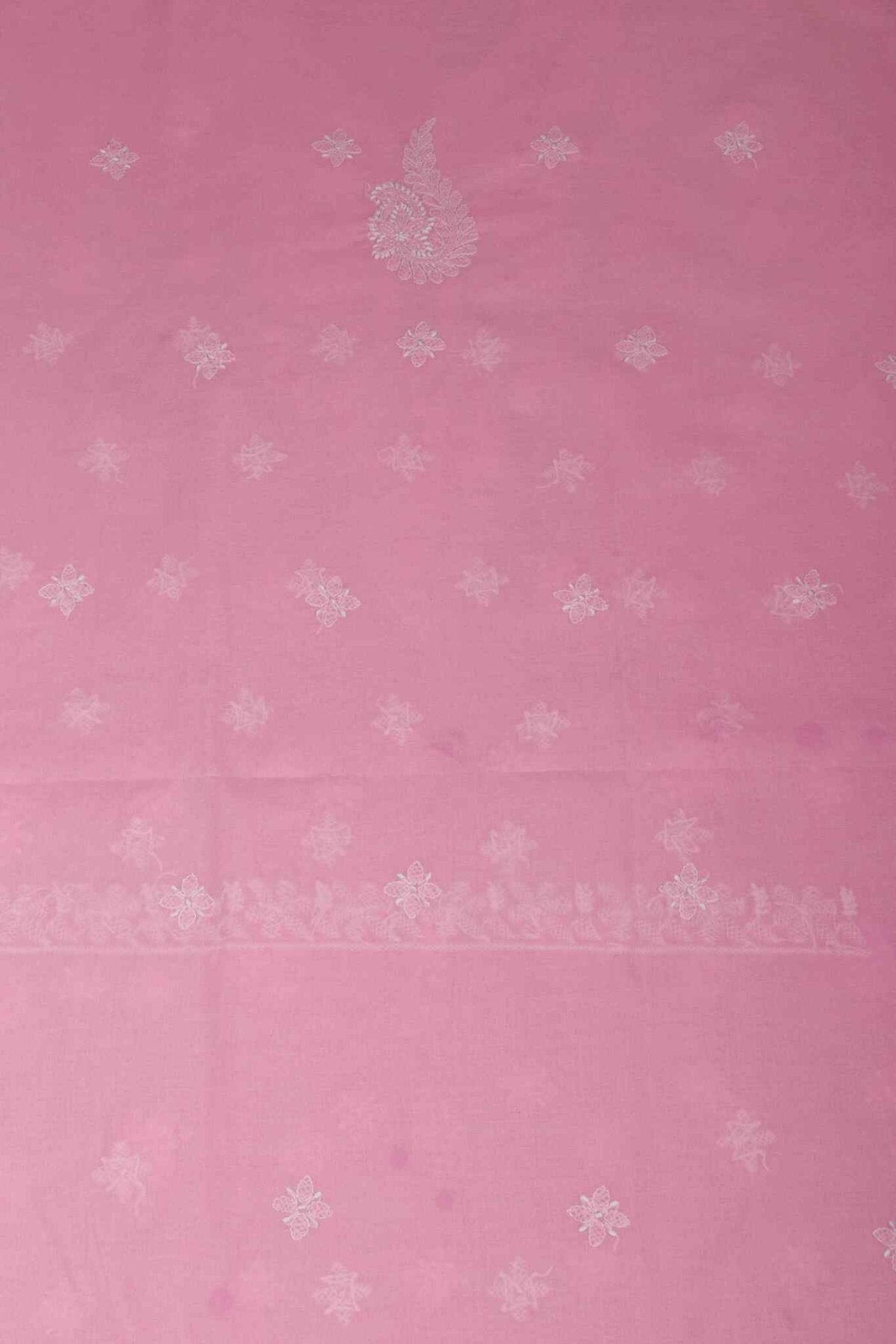 Arsh Handcrafted Onion Pink Cotton Unstitched Chikankari 3pc Suit - arshchikan
