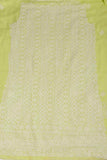 Arsh Handcrafted Neon Green Georgette Unstitched Chikankari 3pc Suit Set