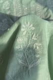 Arsh Handcrafted Mul Chanderi Unstitched Chikankari Kurti and Dupatta set