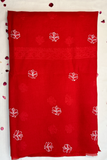 Arsh Handcrafted Red Cotton Unstitched Chikankari 3pc Suit