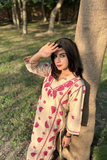 Arsh Handcrafted Khadi Cotton 3pc Kurti, Pant and Dupatta Chikankari Set - arshchikan
