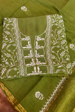Arsh Handcrafted Mul Chanderi Unstitched Chikankari Kurti and Dupatta set