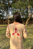 Arsh Handcrafted Khadi Cotton 3pc Kurti, Pant and Dupatta Chikankari Set - arshchikan