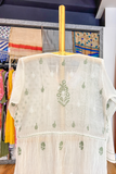 Arsh Handcrafted Pure Mul Chanderi Angarkha Kurti and Dupatta Stitched Set - arshchikan