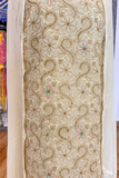 Arsh Handcrafted Almond Fawn Cotton Unstitched Chikankari 3pc Suit Set