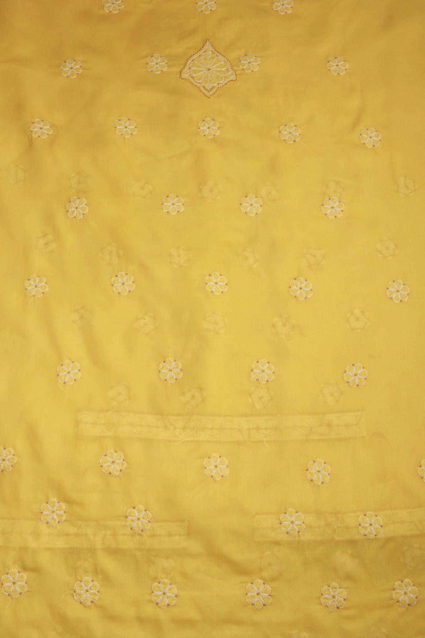 Arsh Handcrafted Yellow Cotton Unstitched 3pc Suit - arshchikan