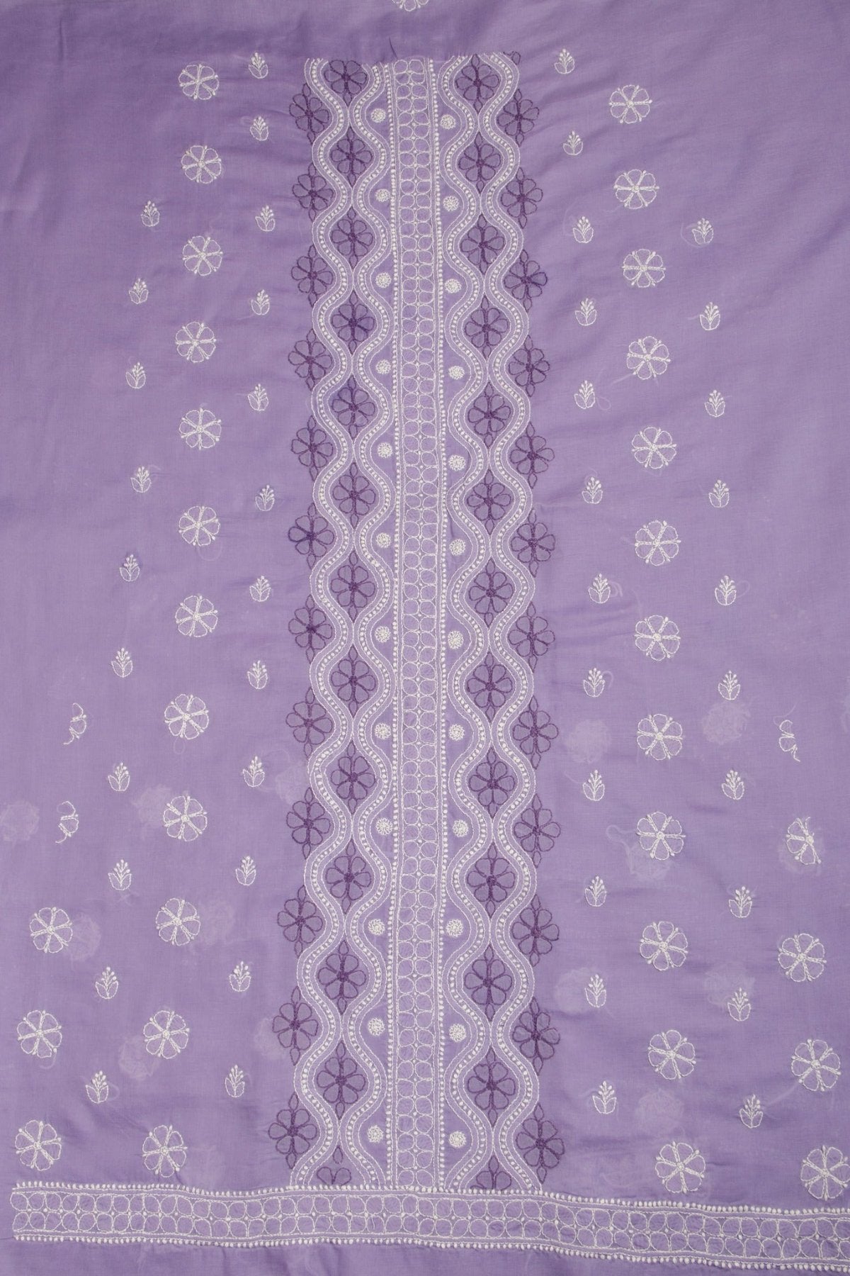 Arsh Handcrafted Purple Cotton Unstitched 3pc Suit Set - arshchikan