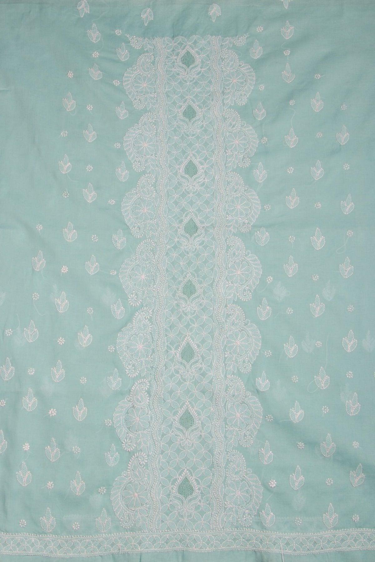 Arsh Handcrafted Firozi Panel Jaali Cotton Unstitched 3pc Suit - arshchikan