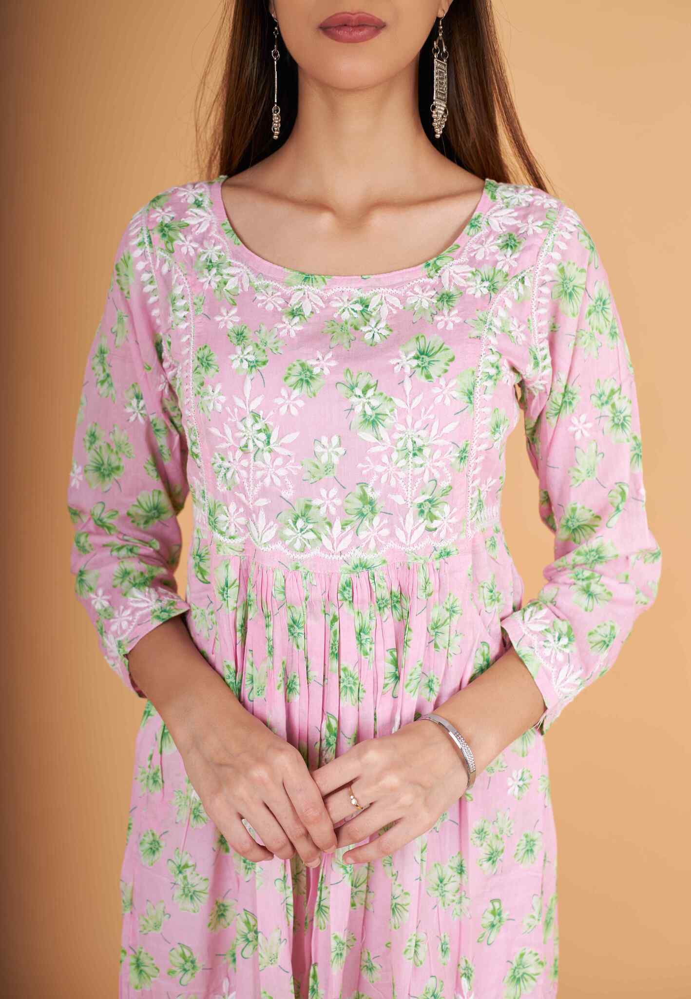 Arsh Handcrafted MulMul Cotton Printed Gown Dress - arshchikan