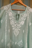 Arsh Handcrafted Pure Mul Chanderi Kaftaan Dress - arshchikan