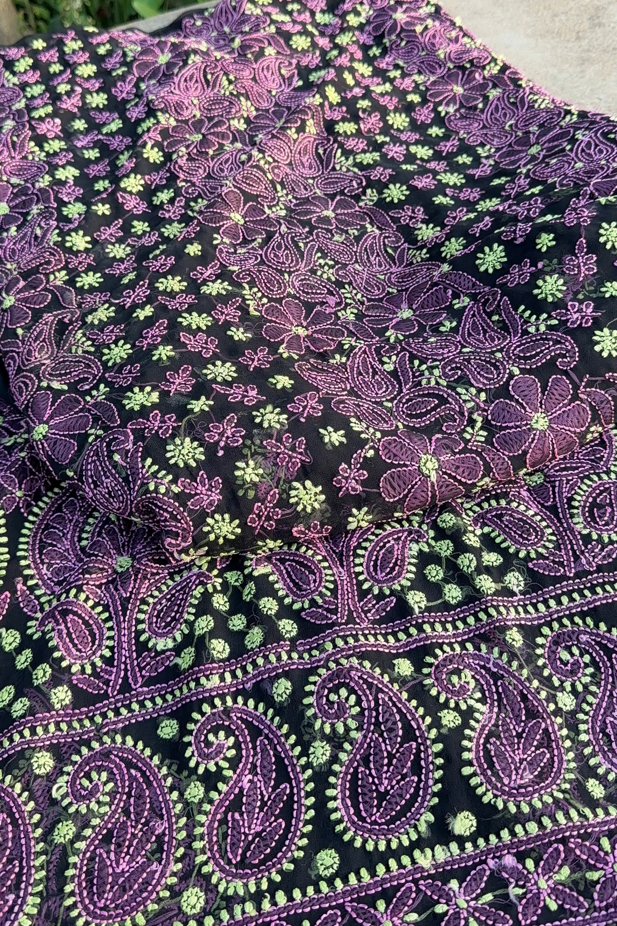Arsh Handcrafted Front Jaal Georgette Unstitched Chikankari 3pc Suit