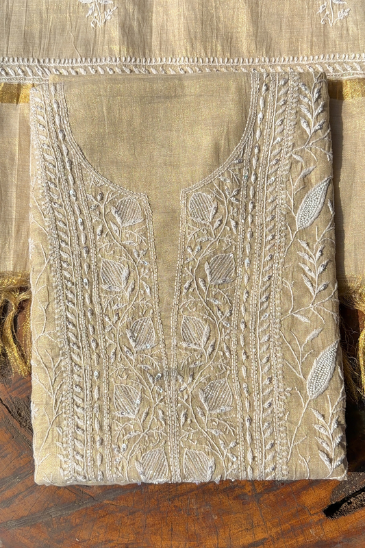 Arsh Handcrafted Pure Tissue Kurti and Dupatta set. - arshchikan