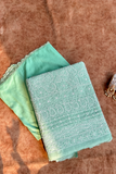 Arsh Handcrafted Pastel Green Cotton Unstitched Chikankari 3pc Suit