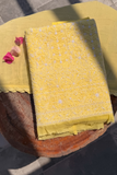 Arsh Handcrafted Yellow Cotton Unstitched Chikankari 3pc Suit - arshchikan