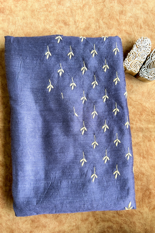 Arsh Handcrafted Chikan Mens Pure Silk Kurta Piece