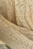 Arsh Handcrafted Pure Viscose Georgette Fawn Unstitched Chikankari Kurti Piece.