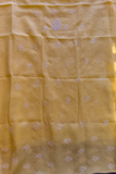 Arsh Handcrafted Yellow Cotton Unstitched Chikankari 3pc Suit - arshchikan