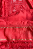 Arsh Handcrafted Chanderi Silk Kurti and Dupatta Semi Stitched Set