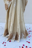 Arsh Handcrafted Boota Skirt Jaal Chikankari Pure Tissue Saree