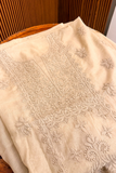 Arsh Handcrafted Mul Chanderi Unstitched Chikankari Kurti and Dupatta set