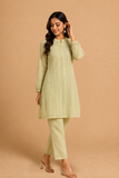 Arsh Handcrafted Pure Mul Chanderi Chikankari Semi Stiched Coord Set
