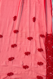 Arsh Chikan Hand Embroidered Red On Red Chikan Kurti Piece.