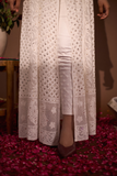Arsh Handcrafted Front Open White Chikan Anarkali