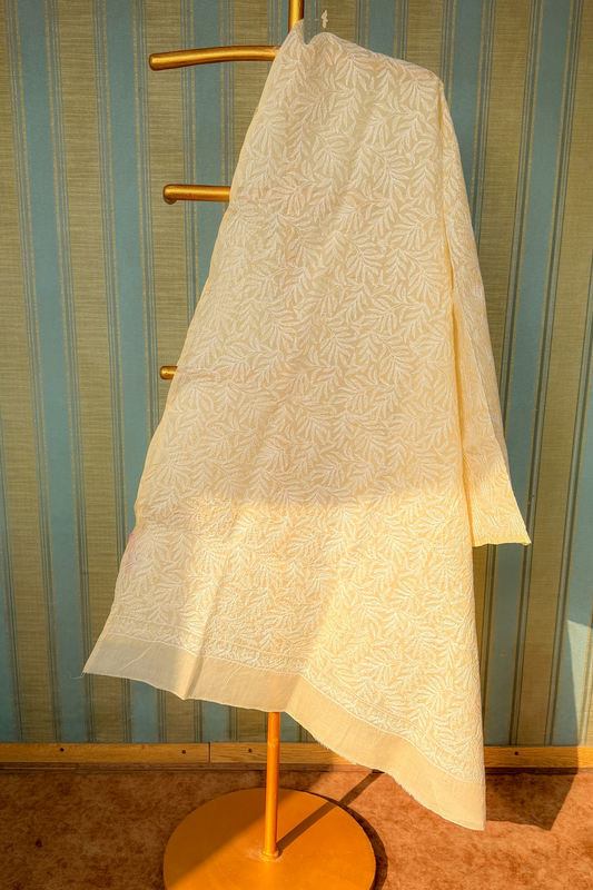 Arsh Handcrafted Chikankari Pure Cotton All Over Tepchi Dupatta