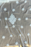 Arsh Chikankari hand embroidered White Chikan Kurti piece.