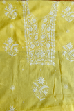 Arsh Handcrafted Mul Chanderi Unstitched Chikankari Kurta and Dupatta set