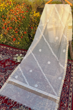 Arsh Handmade Pure Chanderi Chikankari Dupatta