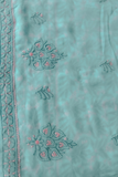 Arsh Handcrafted Blue Georgette Unstitched Chikankari Suit Set