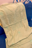 Arsh Hand Embroidered Chanderi Silk Green Chikankari 3pc Suit Set