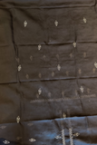 Arsh Handcrafted Black Cotton Unstitched Chikankari 3pc Suit