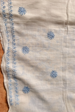 Arsh Handcrafted Mul Chanderi Unstitched Chikankari Kurti and Dupatta set
