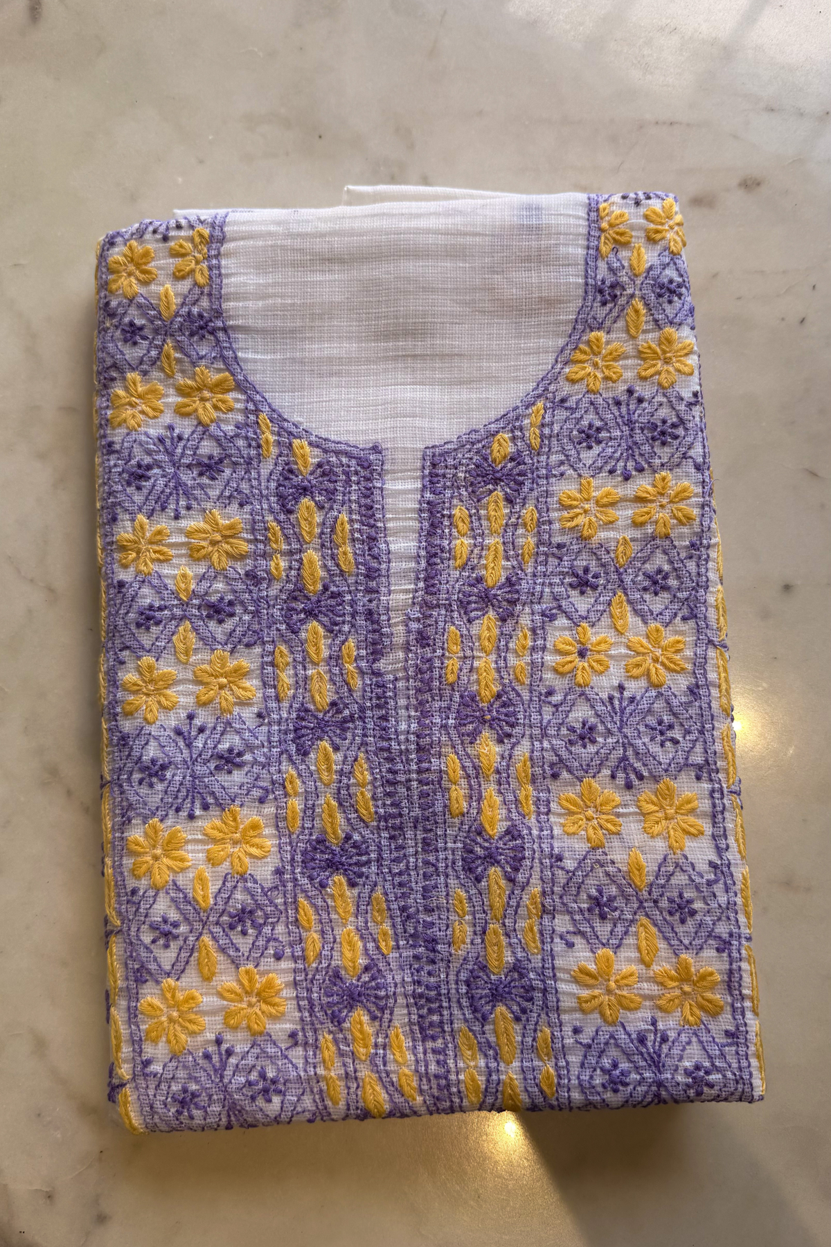 Arsh Hand Embroidered Pure Kota Doria Chikan Suit Piece